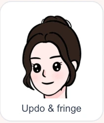 Updo and fringe hairstyle option